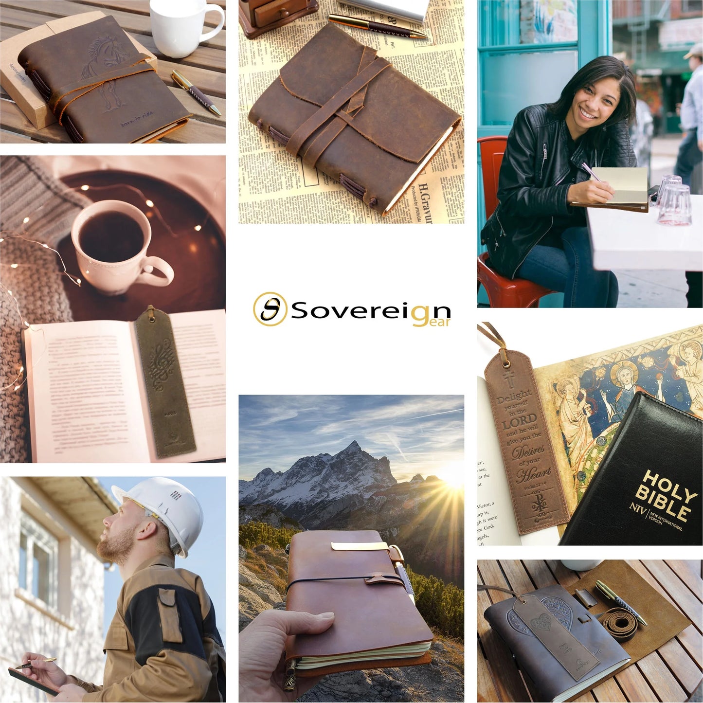 Leather Bound Journal for Men and Women, Handmade Gift Set with Genuine Leather Bookmark and Stylish Pen, Vintage and Classic, Notebook, Sketchbook, Planner, Journal and Diary (300 Pages) (8X6")