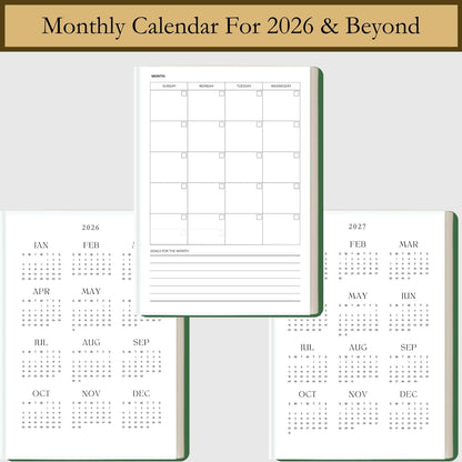 Time Blocking and ADHD Planner by Refine Days. 180 Undated Pages, to Do List, Hourly Schedule, Daily and Monthly Agenda. Time Management & Productivity Notebook. A5 (Green)