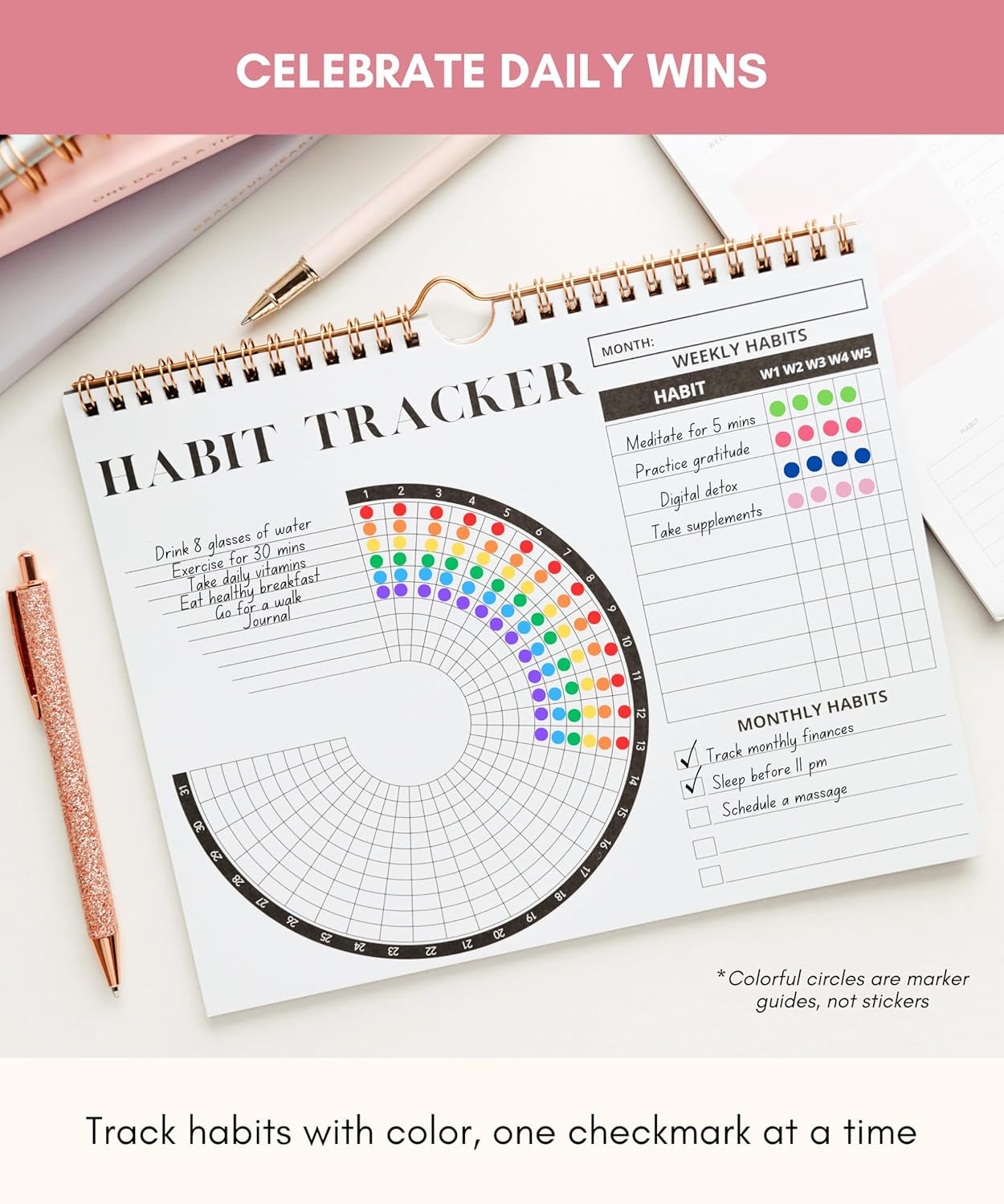 2026 Habit Tracker Calendar – Premium Daily Habit Tracker Journal and Goal Board, Workout Motivation & Productivity Tool