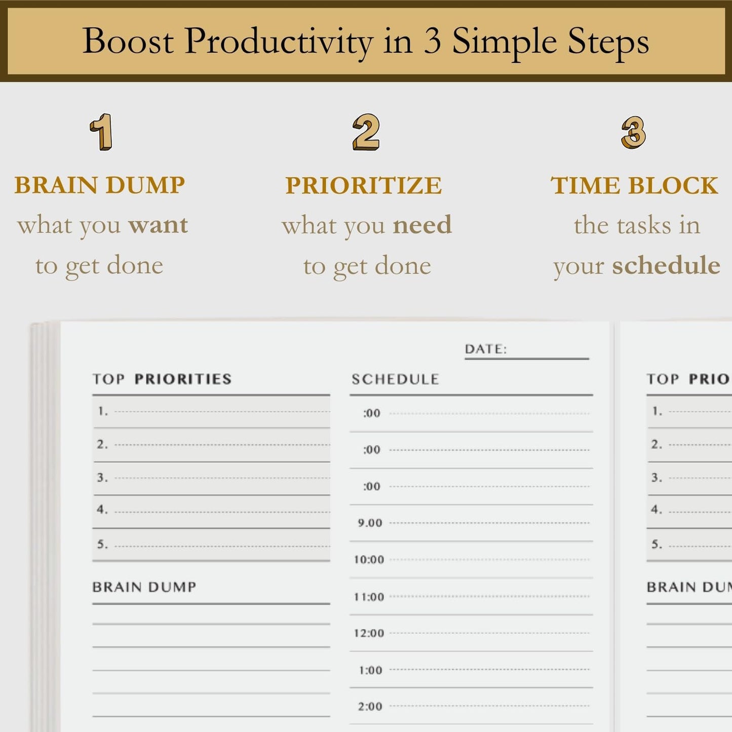 Time Blocking and ADHD Planner by Refine Days. 180 Undated Pages, to Do List, Hourly Schedule, Daily and Monthly Agenda. Time Management & Productivity Notebook. A5 (Green)