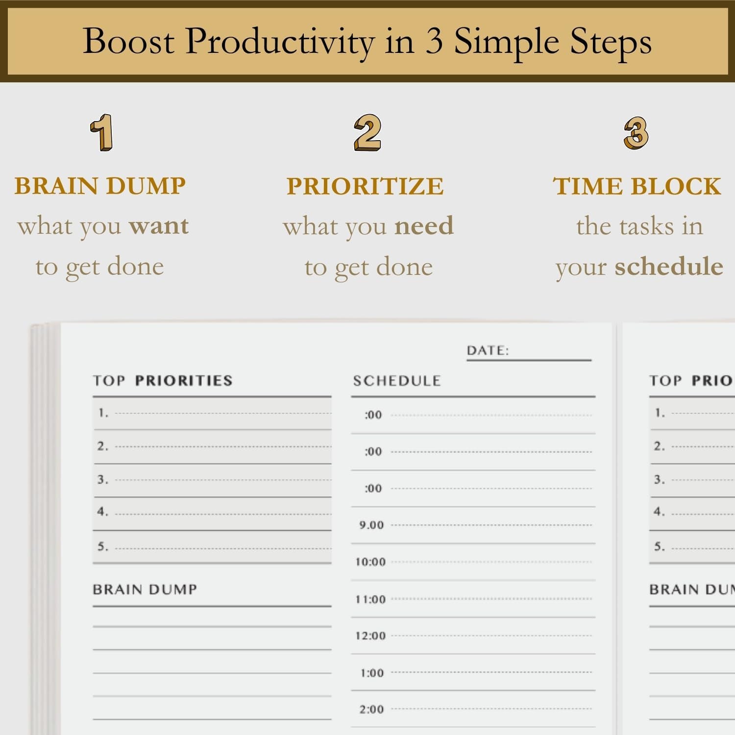 Time Blocking and ADHD Planner by Refine Days. 180 Undated Pages, to Do List, Hourly Schedule, Daily and Monthly Agenda. Time Management & Productivity Notebook. A5 (Green)