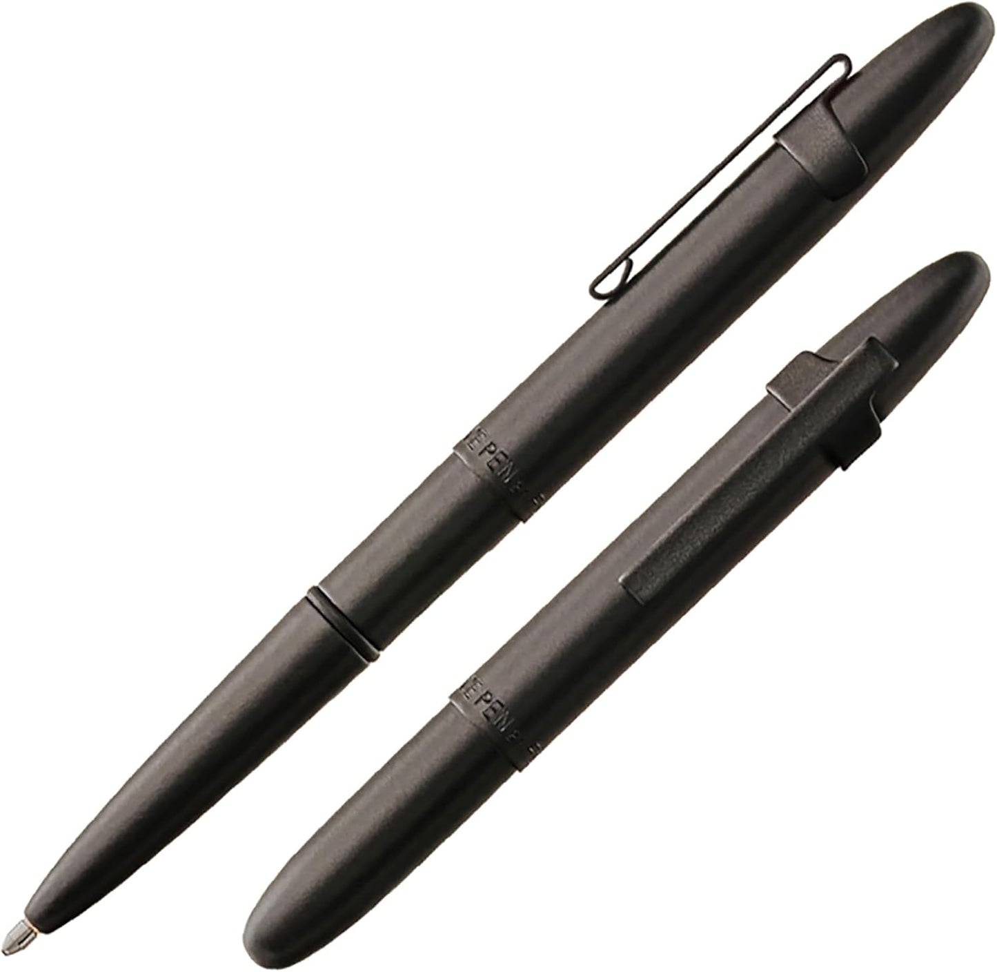 Space Pen | Matte Black Bullet Pen, Pressurized Ballpoint Pen, Compact Size, Writes Upside Down, Extreme Temperatures, Smooth Black Ink, Medium Point, Pocket Clip, Gift Box, Made in the USA