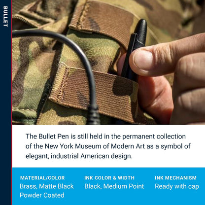 Space Pen | Matte Black Bullet Pen, Pressurized Ballpoint Pen, Compact Size, Writes Upside Down, Extreme Temperatures, Smooth Black Ink, Medium Point, Pocket Clip, Gift Box, Made in the USA