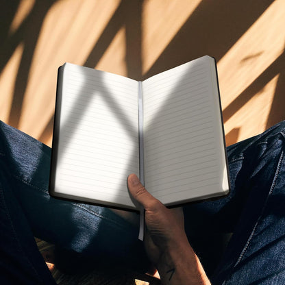 Large Hardcover Notebook, 240 Lined Notebook Pages, Black, 7.5 X 10 Inch