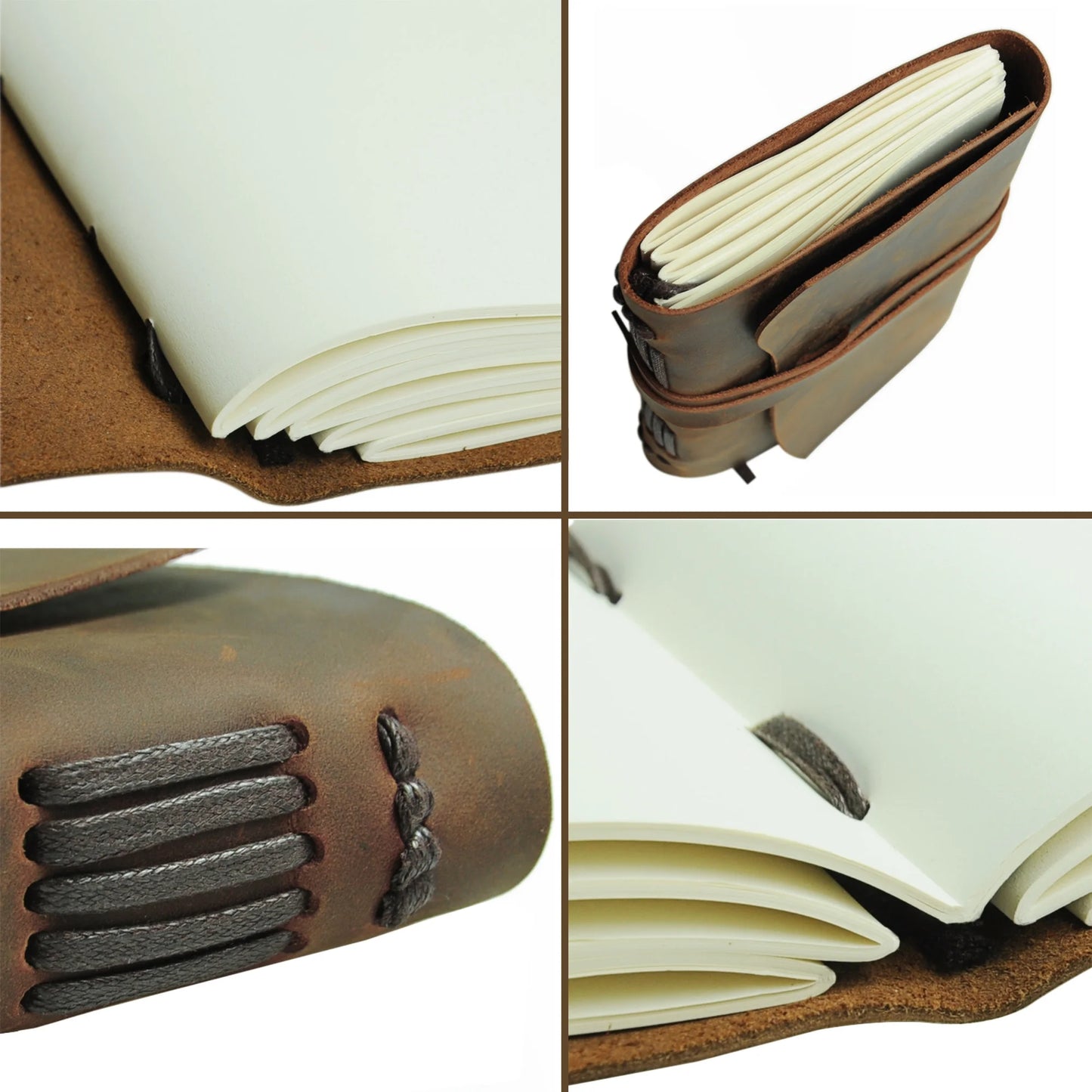 Leather Bound Journal for Men and Women, Handmade Gift Set with Genuine Leather Bookmark and Stylish Pen, Vintage and Classic, Notebook, Sketchbook, Planner, Journal and Diary (300 Pages) (8X6")