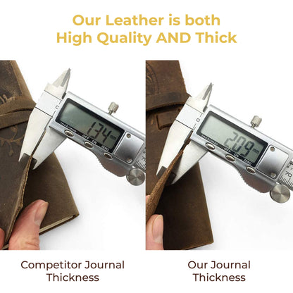 Leather Bound Journal for Men and Women, Handmade Gift Set with Genuine Leather Bookmark and Stylish Pen, Vintage and Classic, Notebook, Sketchbook, Planner, Journal and Diary (300 Pages) (8X6")