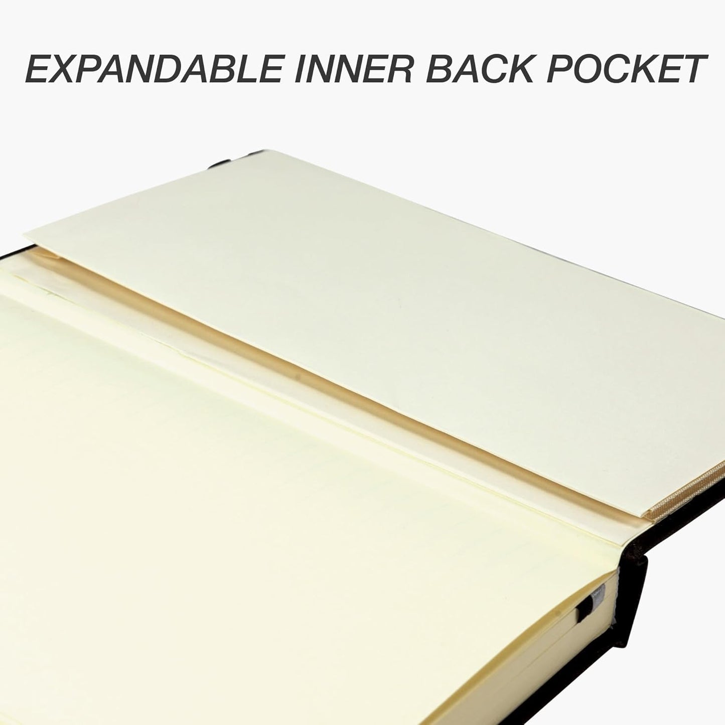Large Hardcover Notebook, 240 Lined Notebook Pages, Black, 7.5 X 10 Inch