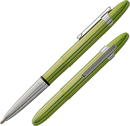 Space Pen  | Aurora Borealis Lime Green Bullet Pen, Pressurized Ballpoint Pen, Compact, Writes Upside Down, Extreme Temperatures, Black Ink, Medium Point, Pocket Clip, Gift Box, Made in USA