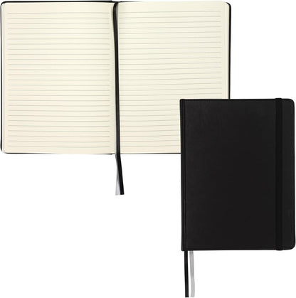 Large Hardcover Notebook, 240 Lined Notebook Pages, Black, 7.5 X 10 Inch