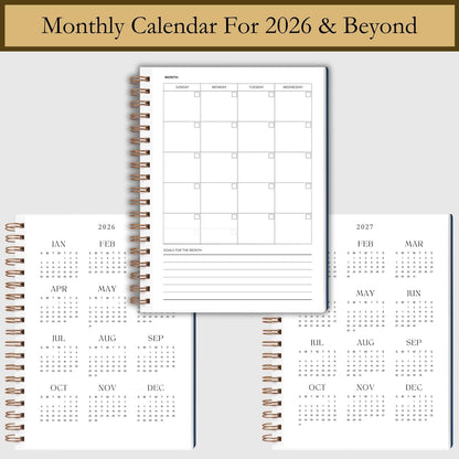 Undated Daily Planner - Time Blocking Planner & ADHD Planner. to Do List, Hourly Schedule, Daily and Monthly Agenda. Time Management & Productivity Planner. Spiral Hardcover Notebook. A4.